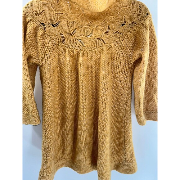 Women's Sleeping On Snow Yellow Wool Blend Hooded Cardigan Sweater Size S - Picture 7 of 8